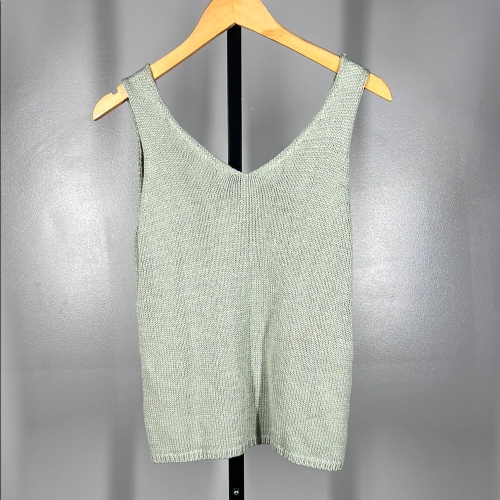Jo+Co Elegant Green Knit Tank Top - Picture 2 of 6
